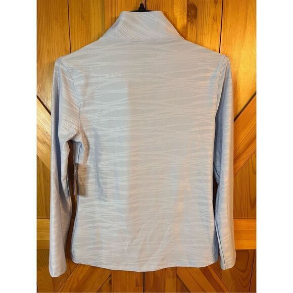 The American Outdoorsman for Women Icicle Blue Knit Jacquard Full Zip Jacket sma - Picture 7 of 7